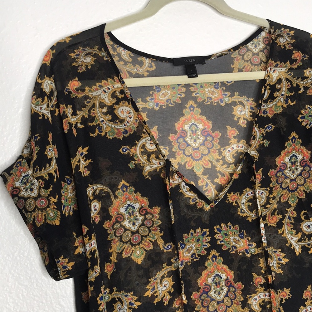 J. Crew Sheer Paisley Swim Coverup - S